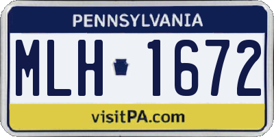 PA license plate MLH1672