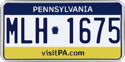 PA license plate MLH1675