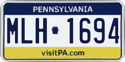 PA license plate MLH1694