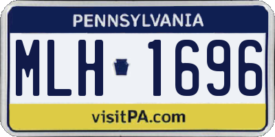 PA license plate MLH1696