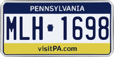 PA license plate MLH1698