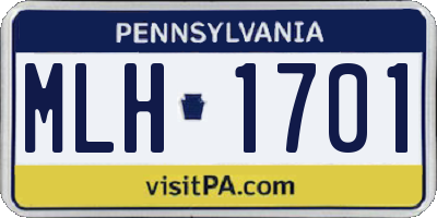PA license plate MLH1701