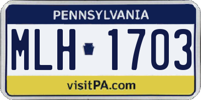 PA license plate MLH1703