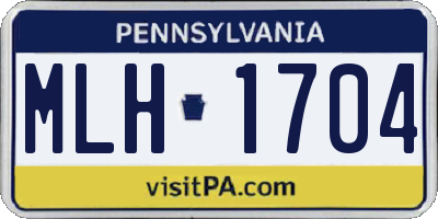 PA license plate MLH1704