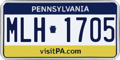 PA license plate MLH1705