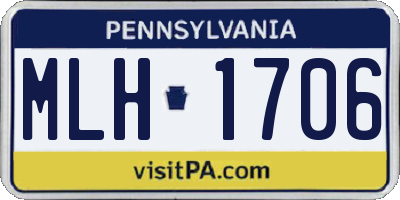 PA license plate MLH1706
