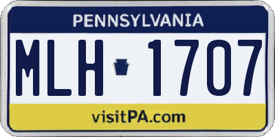 PA license plate MLH1707
