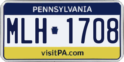 PA license plate MLH1708