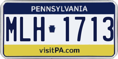 PA license plate MLH1713
