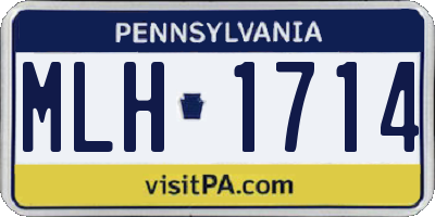 PA license plate MLH1714