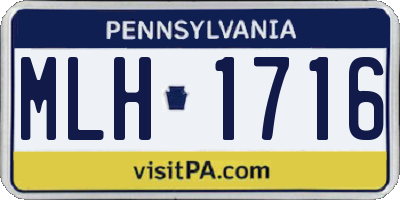 PA license plate MLH1716