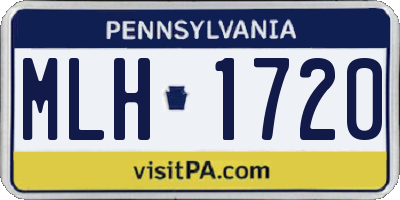 PA license plate MLH1720