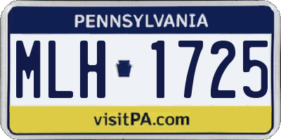 PA license plate MLH1725