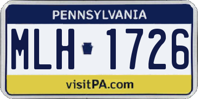 PA license plate MLH1726