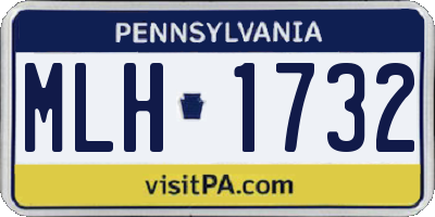 PA license plate MLH1732