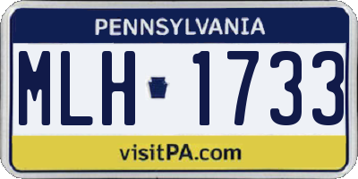 PA license plate MLH1733
