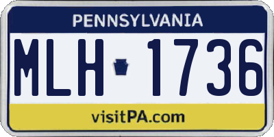 PA license plate MLH1736