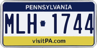 PA license plate MLH1744