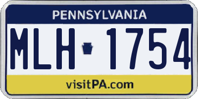 PA license plate MLH1754