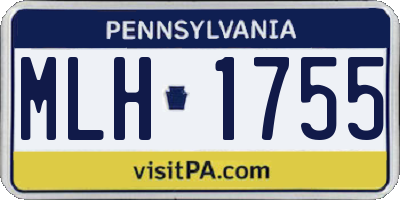 PA license plate MLH1755