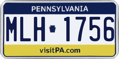 PA license plate MLH1756
