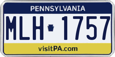 PA license plate MLH1757