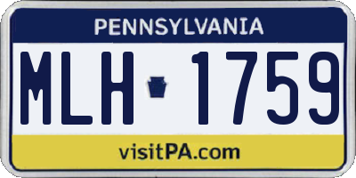 PA license plate MLH1759