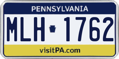 PA license plate MLH1762