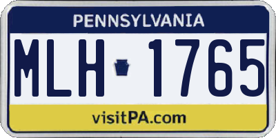 PA license plate MLH1765
