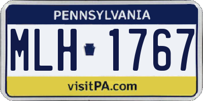 PA license plate MLH1767