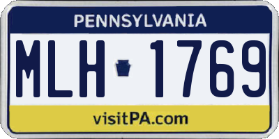 PA license plate MLH1769