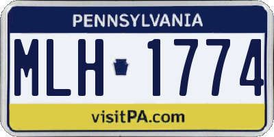 PA license plate MLH1774