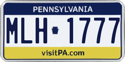 PA license plate MLH1777