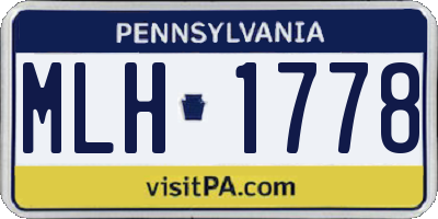 PA license plate MLH1778