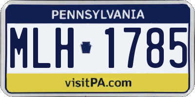 PA license plate MLH1785