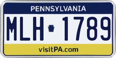 PA license plate MLH1789