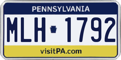 PA license plate MLH1792