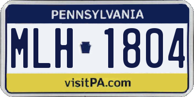 PA license plate MLH1804
