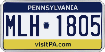 PA license plate MLH1805