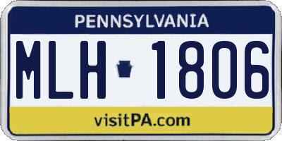 PA license plate MLH1806