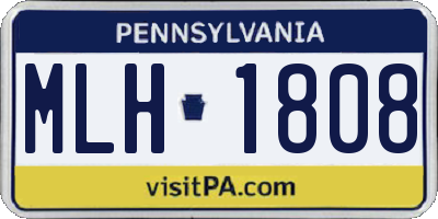 PA license plate MLH1808