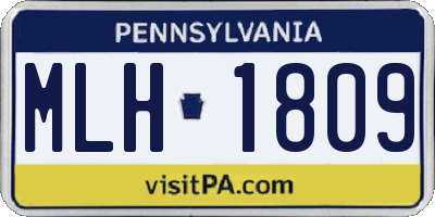 PA license plate MLH1809