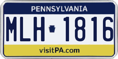 PA license plate MLH1816