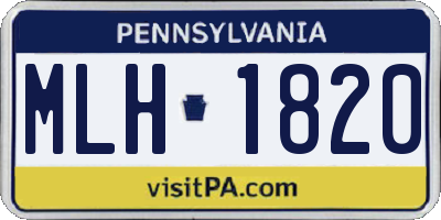 PA license plate MLH1820