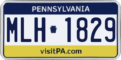 PA license plate MLH1829