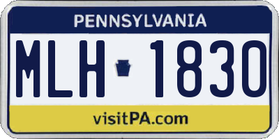 PA license plate MLH1830