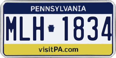 PA license plate MLH1834