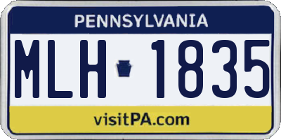 PA license plate MLH1835