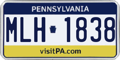 PA license plate MLH1838
