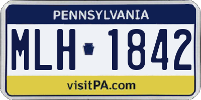PA license plate MLH1842